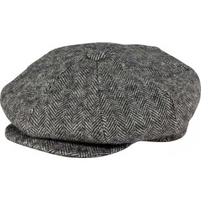 Grey Herringbone Baker Boy Cap Grey Herringbone Baker Boy Cap