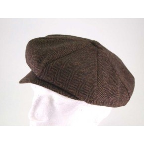 Brown Herringbone Baker Boy Cap Brown Herringbone Baker Boy Cap