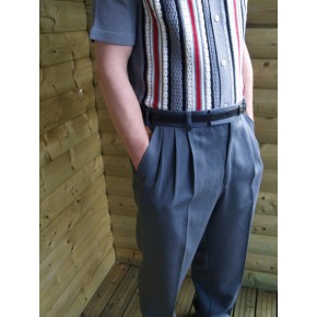 Triple Pleat Peg Trousers - Grey Triple Pleat Peg Trousers - Grey