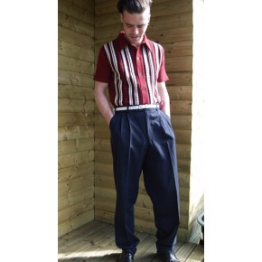 Navy Blue Triple pleat Trousers Navy Blue Triple pleat Trousers