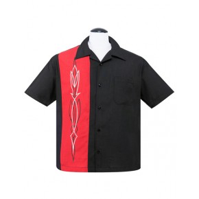 Steady Clothing - Black/Red Hotrod Pinstripe Shirt Steady Clothing - Black/Red Hotrod Pinstripe Shirt