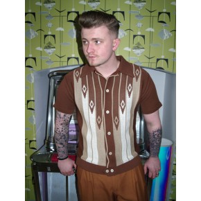 Brown Diamond Knitted Shirt Brown Diamond Knitted Shirt