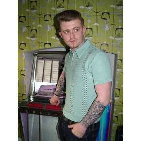 Mint Green Zipper Knitted Shirt Mint Green Zipper Knitted Shirt