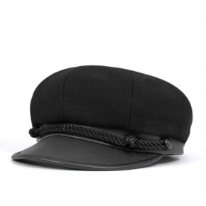 Black Wool Brando Cap Black Wool Brando Cap