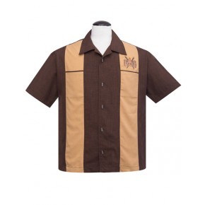 Volcano Bowl Brown Bowling Shirt Volcano Bowl Brown Bowling Shirt