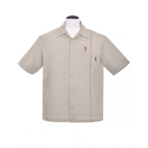 Cream Tiki Retro Stitch Shirt Cream Tiki Retro Stitch Shirt