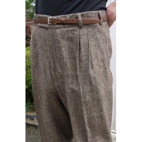 Triple Pleat Brown Fleck Trousers Triple Pleat Brown Fleck Trousers