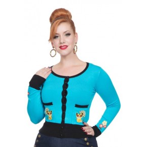 Blue Oriental Cat Cardigan Blue Oriental Cat Cardigan