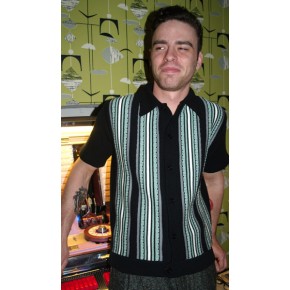 Black/Mint Stripe Knitted Shirt Black/Mint Stripe Knitted Shirt