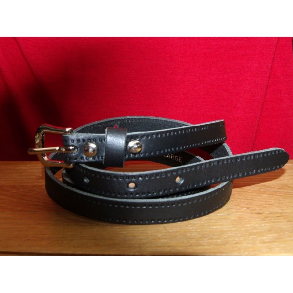 Black Thin Leather Belt