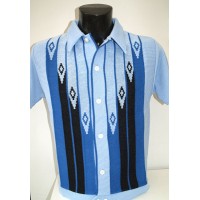 Sky Blue Diamond Knitted Shirt