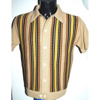 Beige Striped Knitted Shirt