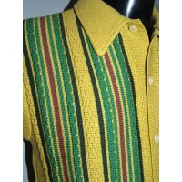 Mustard Striped Knitted Shirt