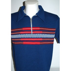 Blue Zipper ' Fazed Out ' Knitted Shirt