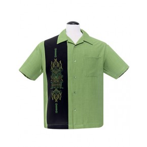 Steady - Green pinstripe panel Shirt Steady - Green pinstripe panel Shirt