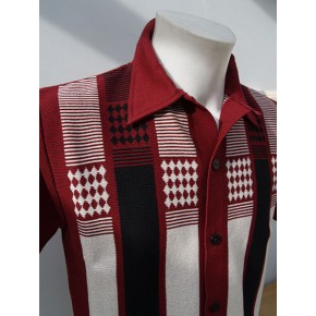 Claret Checkered Knitted Shirt
