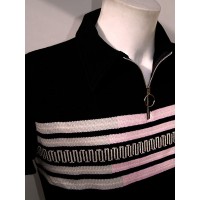 Black 'Fazed Out' Zipper Knitted Shirt