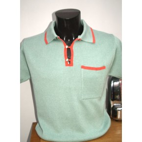 'The Franco' Mint and Coral Knitted Shirt