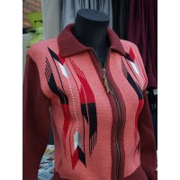 Ladies Santa Fe - Coral Knitted Zipper
