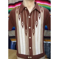 Brown Diamond Knitted Shirt