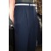 Dark Blue Slub - High Waisted Trousers