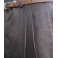 Dark Brown Slub - High waisted Trousers