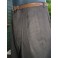 Dark Brown Slub - High waisted Trousers