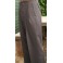 Dark Brown Slub - High waisted Trousers