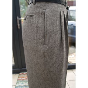 Oatmeal Speck - High Waisted Trousers