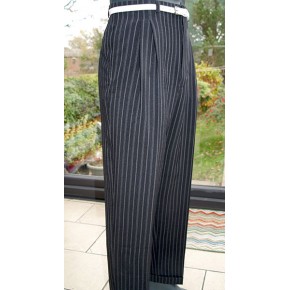 Double Pinstripe - High Waisted Trousers