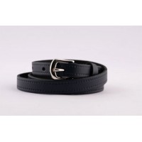 Black Thin Leather Belt
