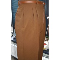 Brown Twill - High Waisted Trousers